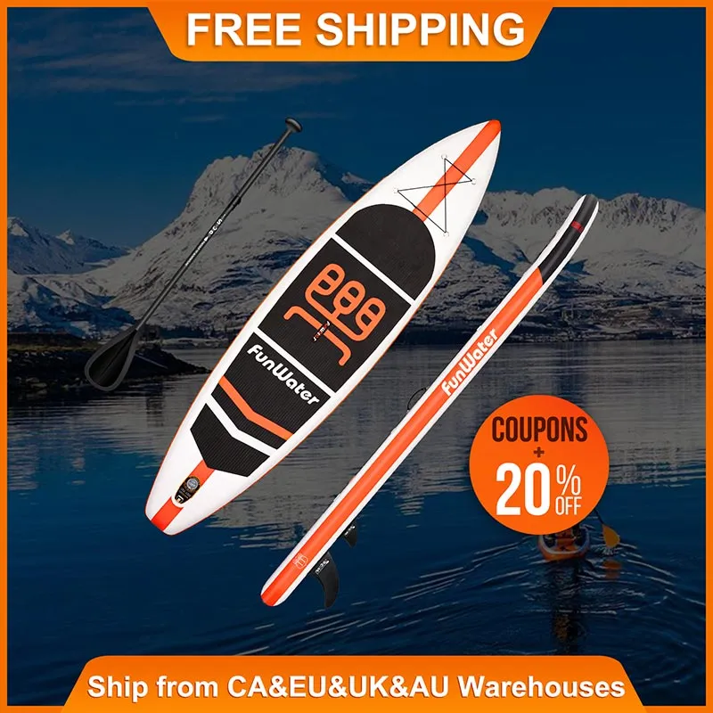 Funwater No Vat Surfboard Padel Stand Up Paddle Board قابلة للنفخ 335 سم SUP Paddleboard CA UK US Warehouse Tablea Surf Paddel Sports Supboard