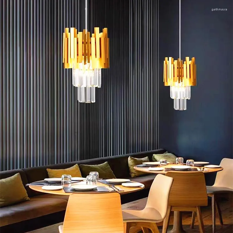 Lustres personnalité moderne luxe or lumière lustre en cristal salle à manger chambre chevet décoration lampes Bar café boutique