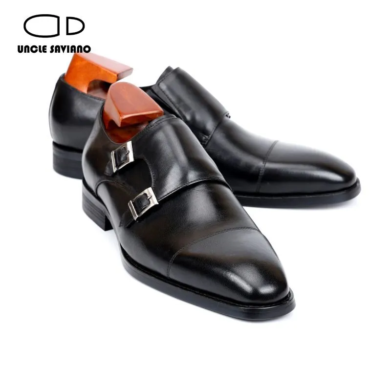 Saviano Oom Double Monk Brapt Office Business Fashion Echt lederen handgemaakte formele kledingschoenen voor mannen Designer B