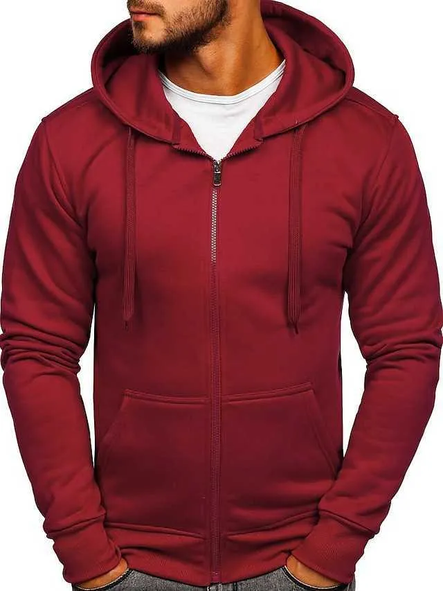 Mens zip through hot sale sweatshirt