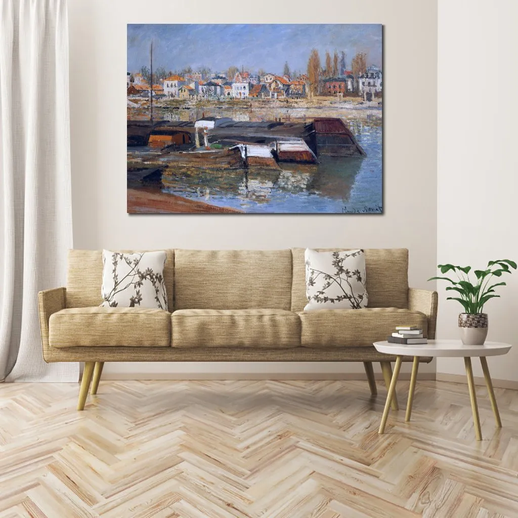 Quadro su tela Senna ad Asnieres Claude Monet dipinto a mano riproduzione ad olio di alta qualità
