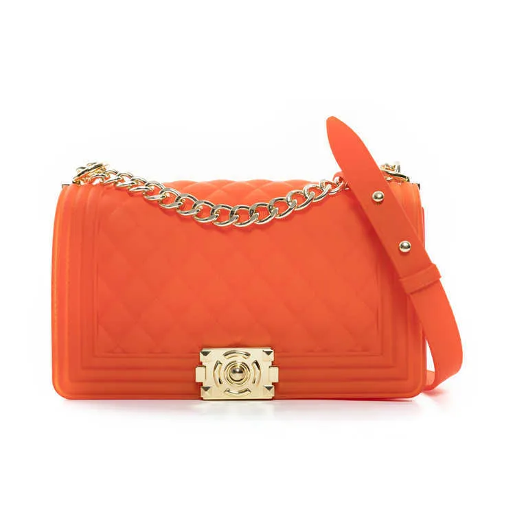 Poppy Quilted PVC Crossbody Bag Purse for Women Jelly Rainbow Handbags with  Chain Strap - Walmart.com