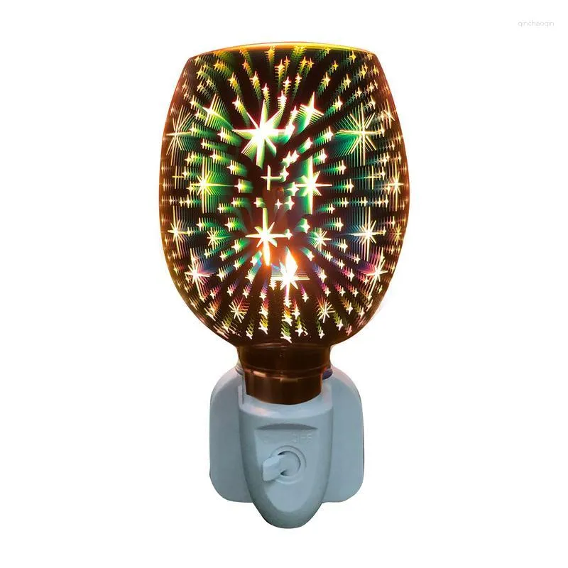Party Decoration 3D Glass Electric Wax Melt Warmer - Plug -in Fragrance Tart Burner Scent Night Light Star Effect Arom Dekorativ LA