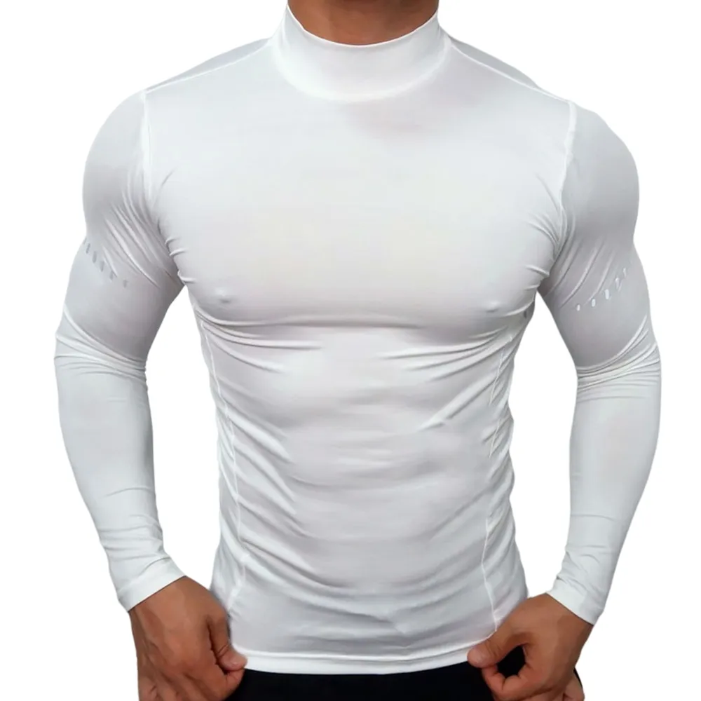 T-shirt de course T-shirt de compression pour hommes Fitness Workout T-shirt à manches longues Gym Training Tops Muscle Tees