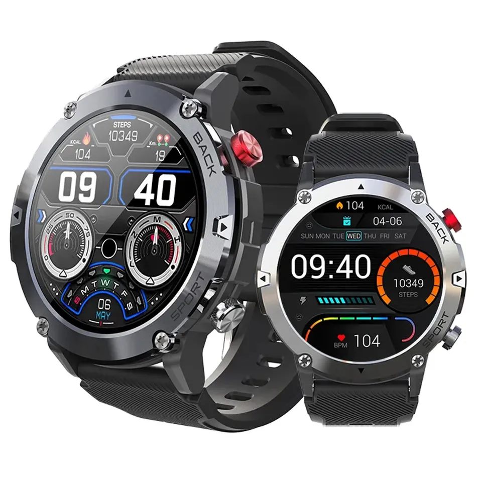 Ny C21 Waterproof Smart Watch Men 1,32 tum Fitness Tracker Sport Wrist Smartwatch för Android iOS Outdoor Bluetooth Call