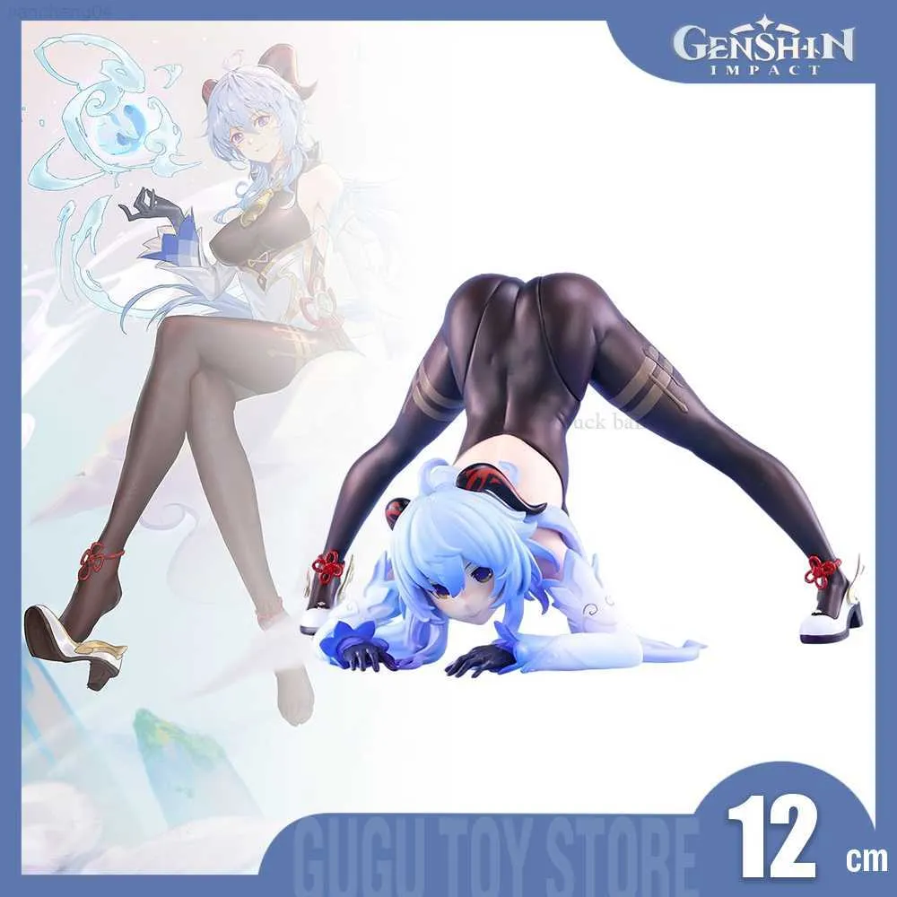 Anime Manga 12 cm Genshin Impact Cijfers Ganyu Anime Figuur Op All Fours Positie Beeldje Pvc Collectie Standbeeld Model Ornament speelgoed Gift L230717