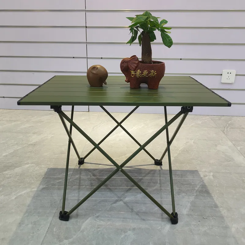 Camp Furniture Dark Green Outdoor Picnic Folding Table Super Light Aluminum Alloy Fishing Table Self Driving Hiking Portable Mini Table 230716