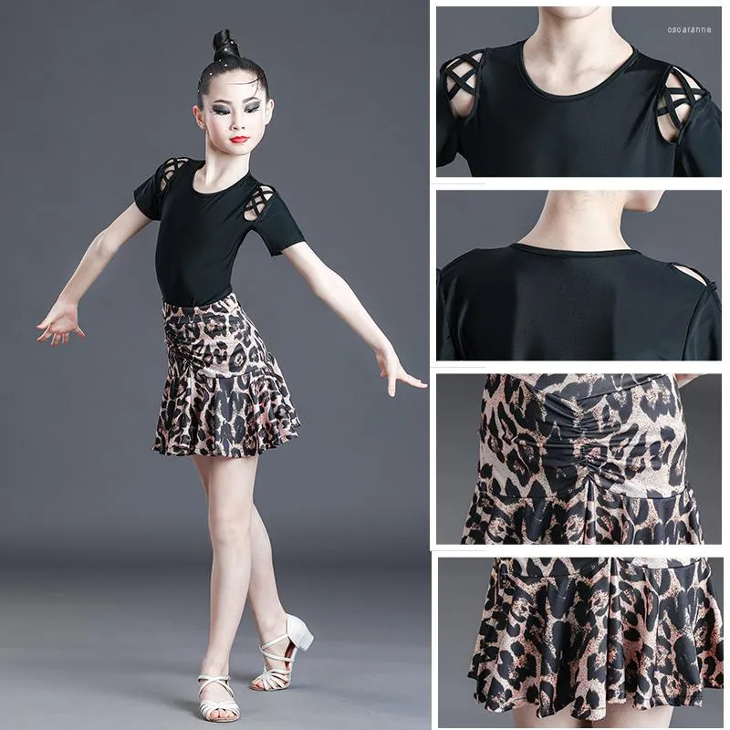 Stage Wear Latin Dance Practice Costume Performance per ragazze per bambini Vestito estivo e autunnale Grado Exa