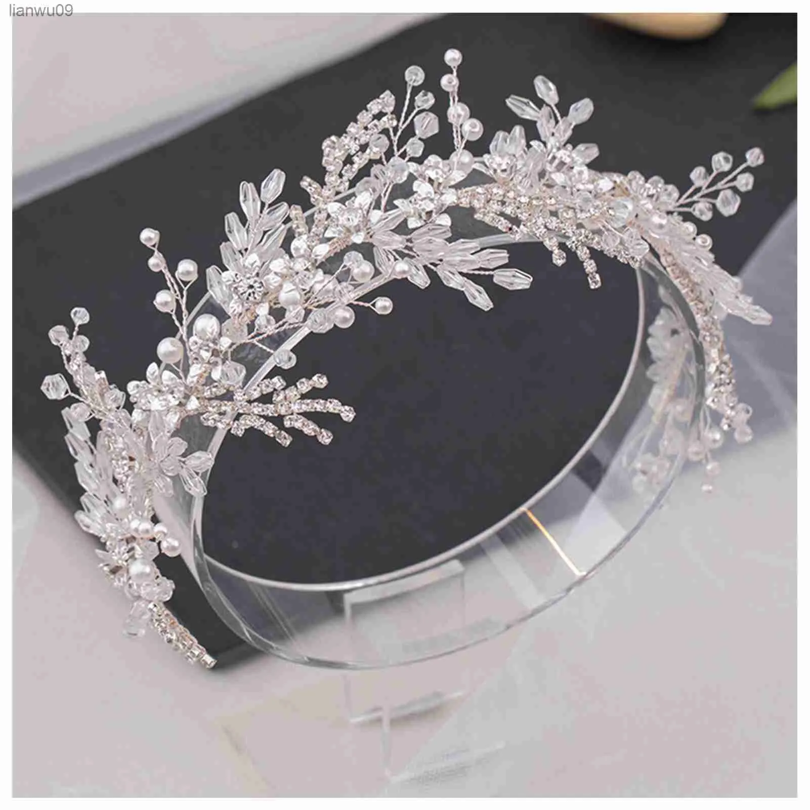 Female Hairbands Pearl Headdress Glittering Rhinestone Headgear Ornaments for Valentine's Day Christmas Gift SNO88 L230704