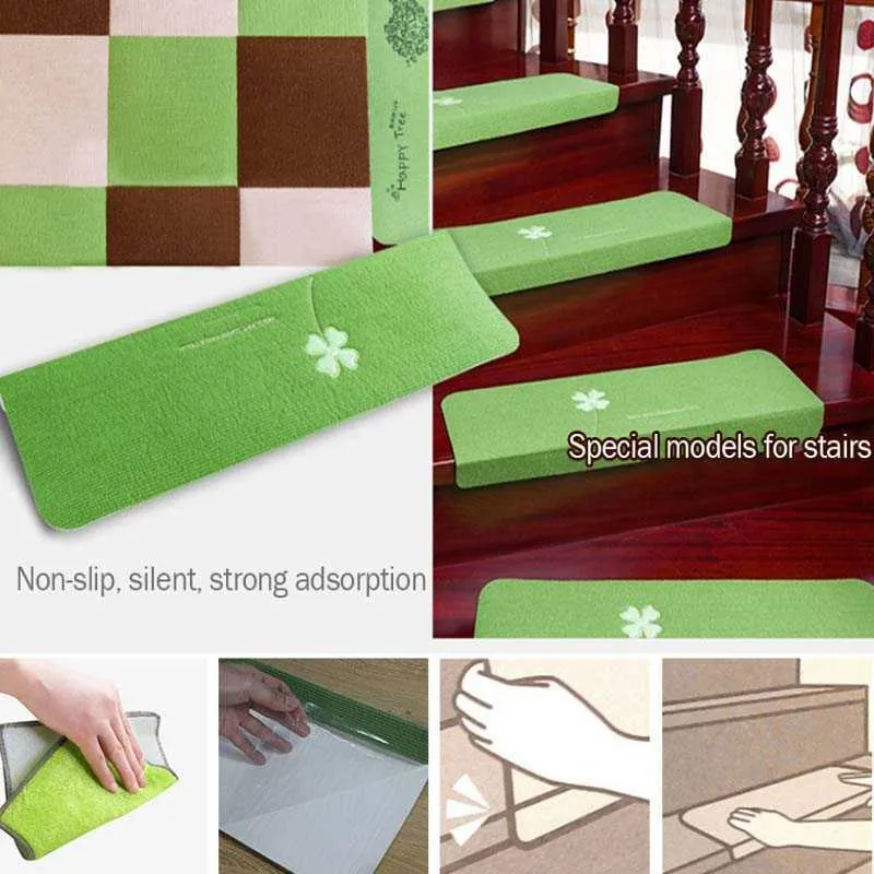 Carpetes Luminous Carpets Antiderrapante Lavável Step Tapete Auto-adesivo Stairs Carpet Protector Safety Mute Entrance Mat Decoração de Casa R230717