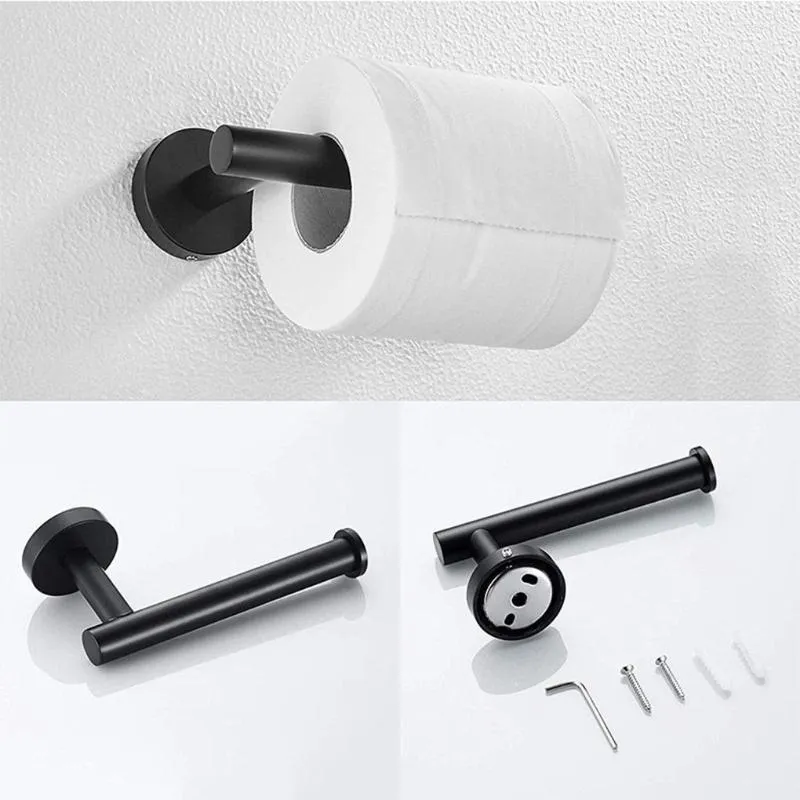 Badaccessoireset 5-delige toiletpapier-opberghouder RVS hangstang-organizer