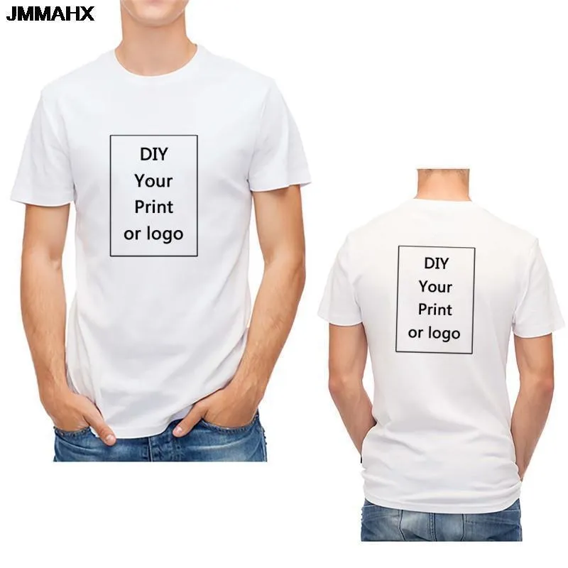 Camisetas Masculinas Personalizadas Moda Estampadas Camisetas Masculinas Harajuku DIY Po Brand Tops Tees Unissex T-shirt Roupas Masculinas Casual Branca Tshirt 230715