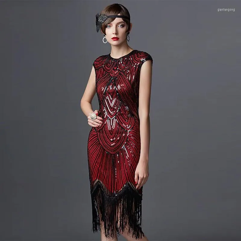 Stage Wear Sidaimi S-4XL Women's Fashion 1920s Flapper Dress Vintage Great Gatsby Charleston Sequin Tassel 20s Party