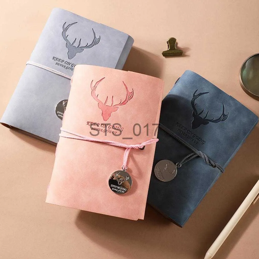 Bloc-notes Notes A6 2021 Bandage Notebook Elk Print Cover No Ink Bleeding Amovible Spiral Elk Planner Organizer Diary for Student x0715