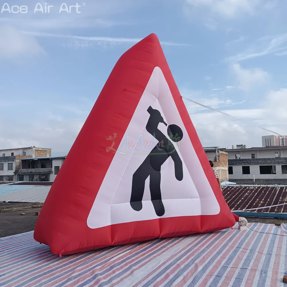 Panneau d'avertissement de slogan de publicité extérieure de mur de logo gonflable de 4m de haut * 1m de profondeur pour des événements ou des conseils