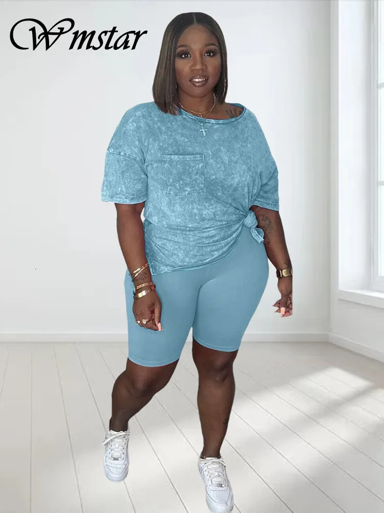DHgate Womens Plus Size Two Piece Sweatsuit Set Loose Matching Shorts Tracksuit Casual Summer Wholesale Drop 230715 Apparel