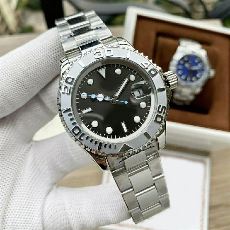 Clean factory orologio di design da donna orologio di lusso yachtmaster meccanico 40MM 126655 cinturino in gomma quadrante blu nero orologi da uomo di alta qualità dh01 C23