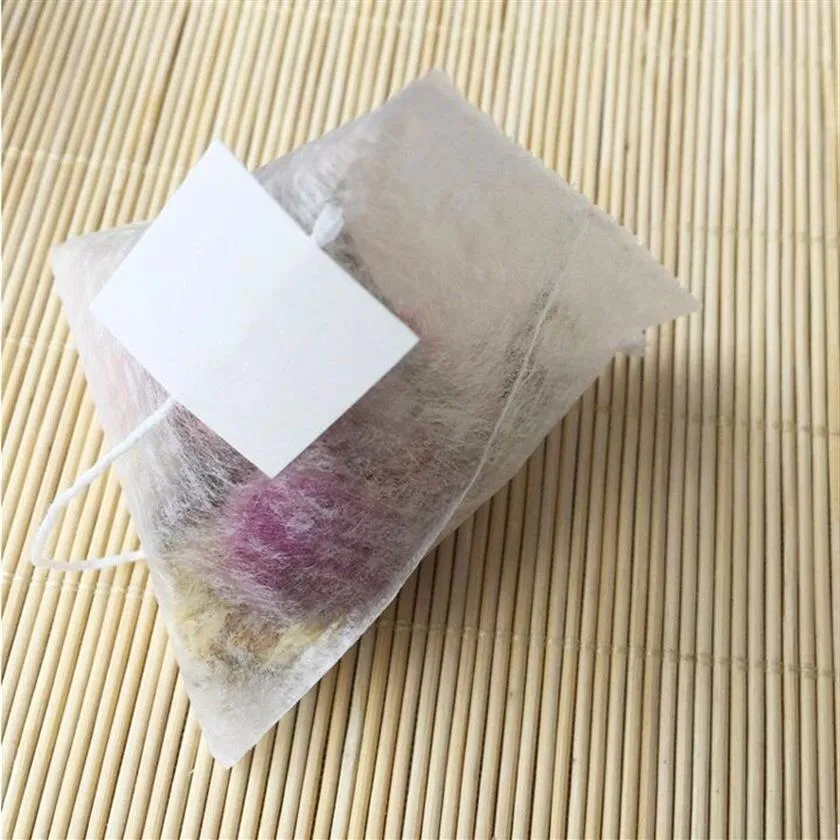 1000pcs lot PLA Biodegraded Tea Filters Corn Fiber Tea bags Quadrangle Pyramid Shape Heat Sealing Filter Bags food-grade 55 70mm314a