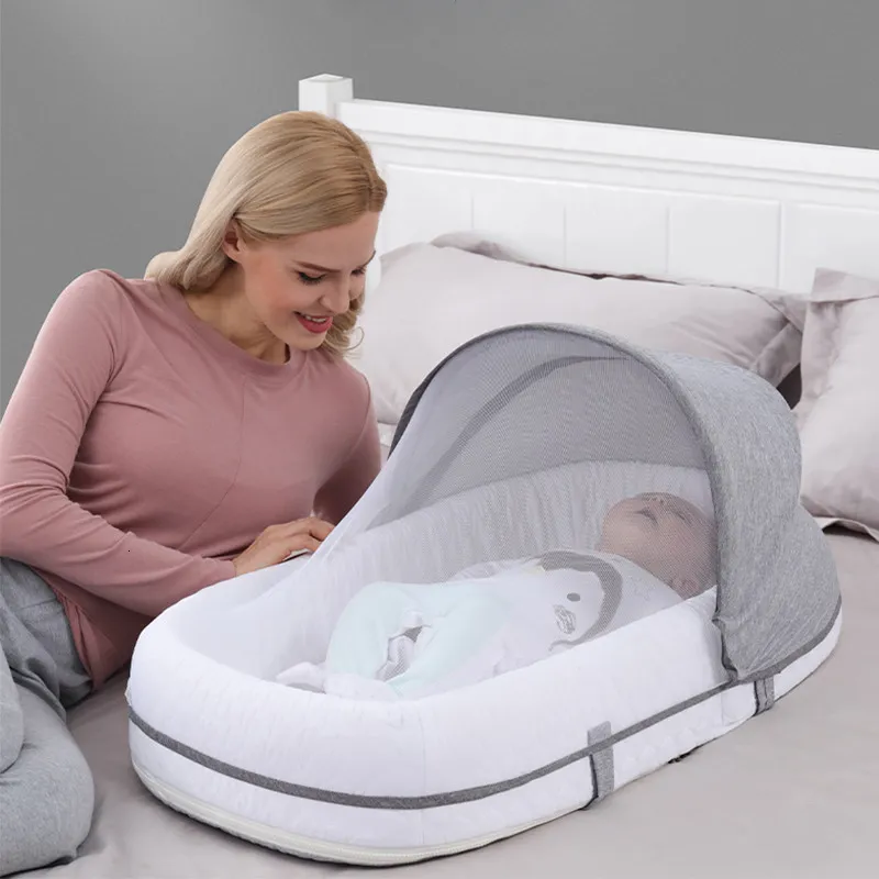 Baby Cribs Bed Borns Slapen Nest Reizen Bedden Opvouwbare Babynest Klamboe Wieg Baby Mand 230715