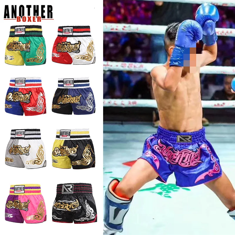 Pantalones cortos para hombres Pantalones cortos de boxeo Muay Thai para hombres Mujeres Niños Deportes cortos Adolescentes Kickboxing Fighting MMA Trunks Sanda Grappling Bjj Pants 230715