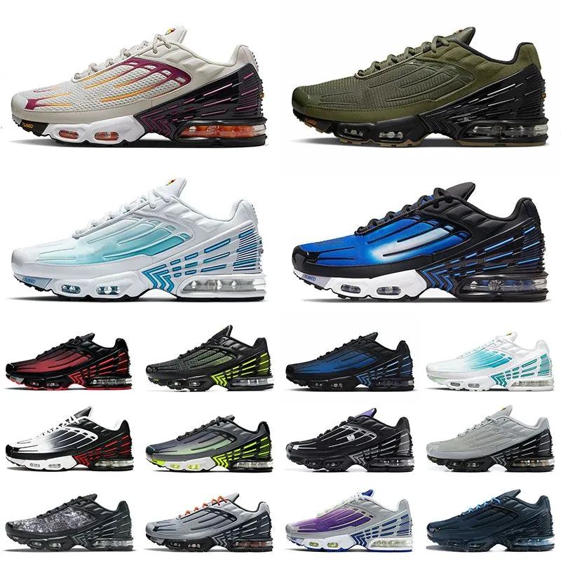 Sell well Tn 3 Running Shoes Plus III Obsidian Bone Black Blue Graphic Prints Sports White Volt Men Trainers Tns Shoe Olive Green Women Sneakers A New York Outdoor 39-46