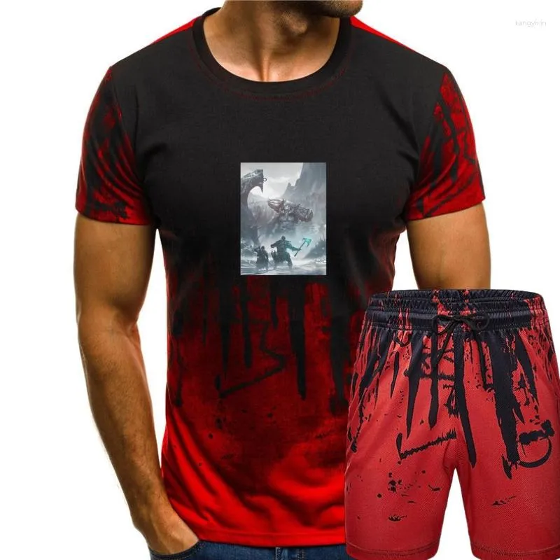 Herrspårar Summer Kratos T-shirt Cotton God of War Greek Mythology Athena's Blades Game Overertas Men Tshirt-245