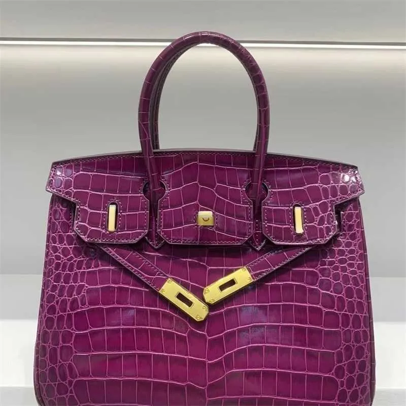 Luxurys deri platin çanta Fransız fransız üst düzey timsah desen gerçek çanta lüks timsah kadın çantası banliyö yüksek kapasiteli bir omuz eğimi