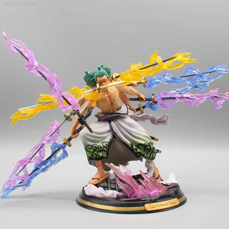 Anime Manga 25cm One Piece Roronoa Zoro PVC Figure with Three