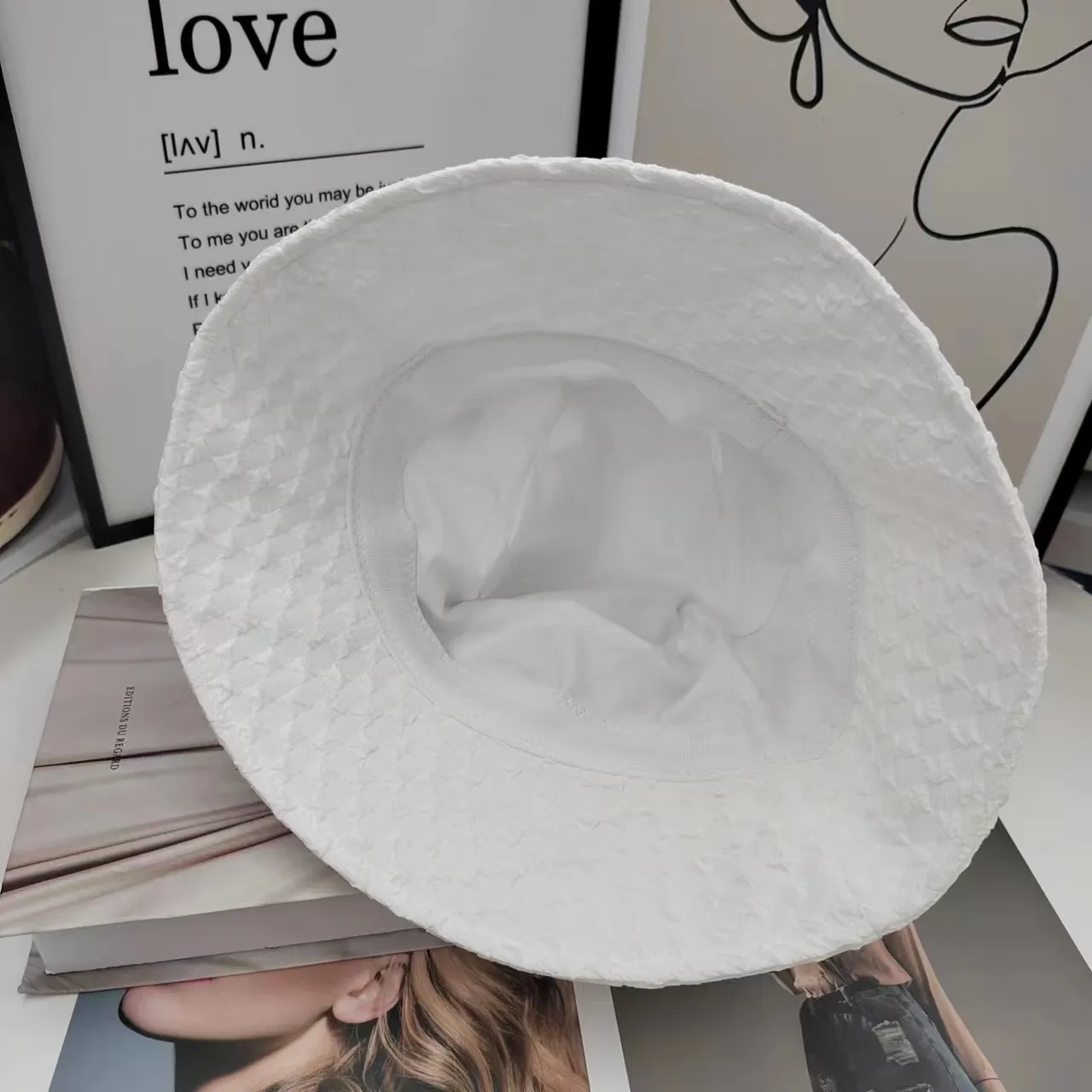 Trendy dameshoed DoubleC Niche Bubble Plain zonnescherm Zonbestendige hoed Bucket Basin Hat