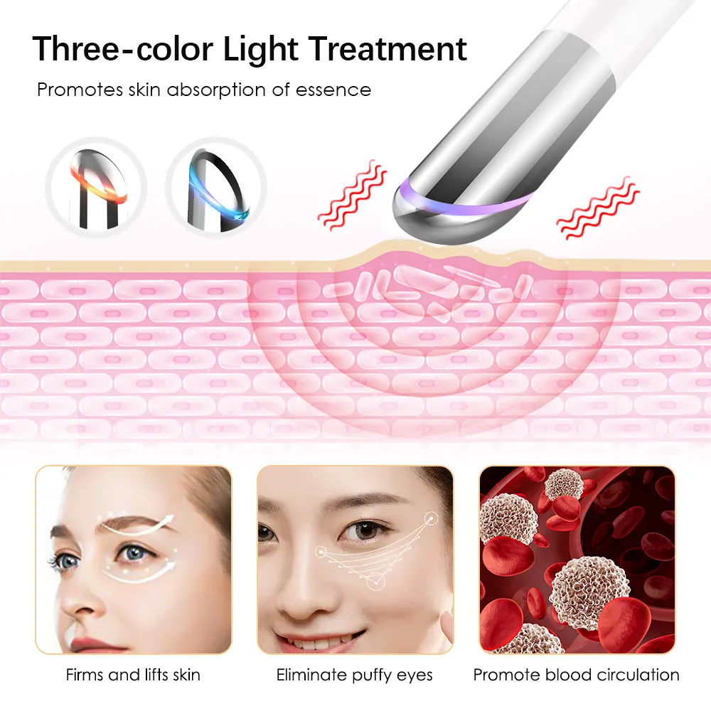 eye cosmetic massager instrument led photon therapy hengdin heating vibration dark circle eye bag skin eye care