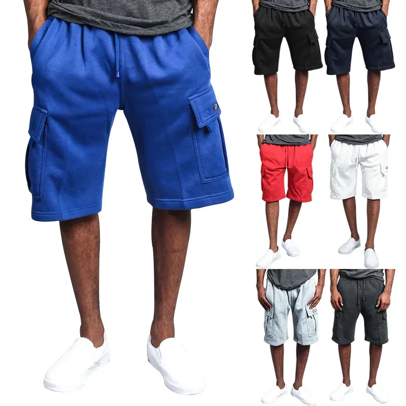 2023 Herren-Shorts, Sommer, neue knielange Hose, lässige, lockere, gerade Arbeitshose mit mehreren Taschen