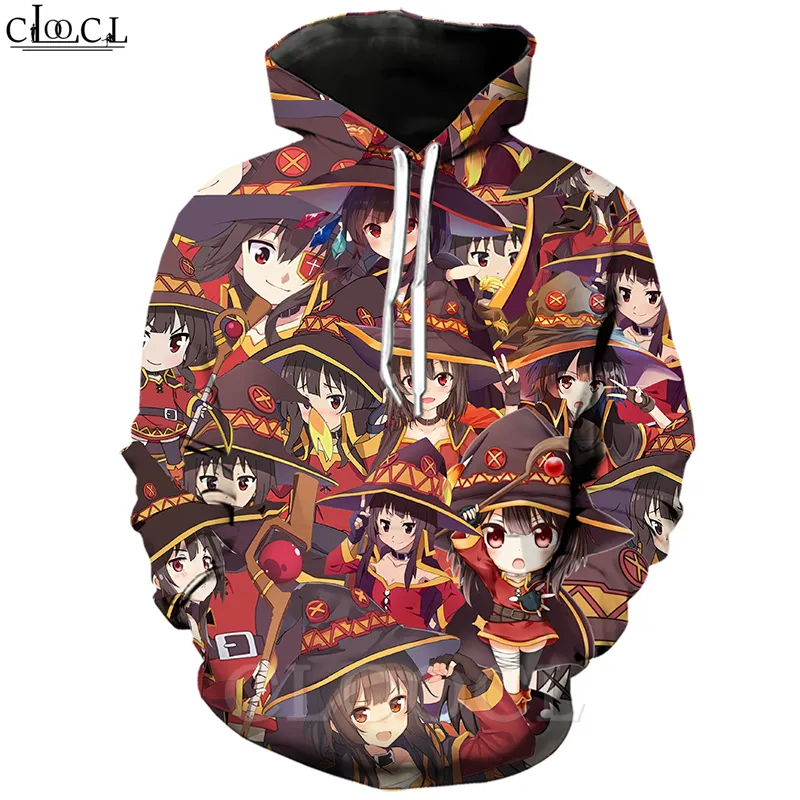 Felpe con cappuccio da uomo Felpe Classic Anime Girl Megumin Konba Cosplay Stampa 3D Uomo Donna Autunno Jogging Abbigliamento sportivo Casual Streetwear T1 230717