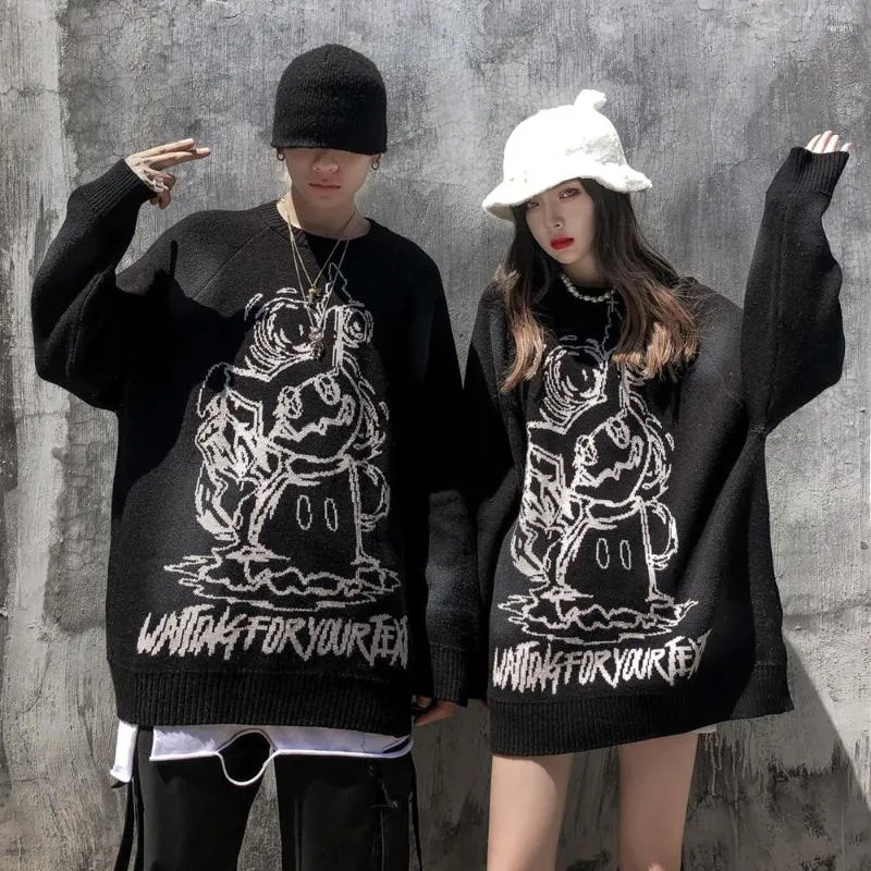 Suéteres para hombres Unisex Hip Hop Punk Oversized Harajuku Hombres Ropa Streetwear Hombres Pareja Ropa Suéter Moda Niza