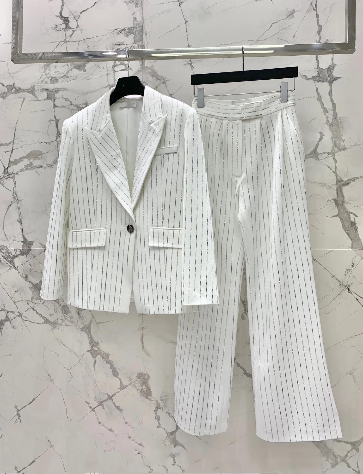 Dwuczęściowe spodnie dla kobiet luksusowy projektant marki Blazer Commuter Nowy zestaw retro sportowy przypływ Coaster Odyssey Wonderland Suit Suit gorący diament