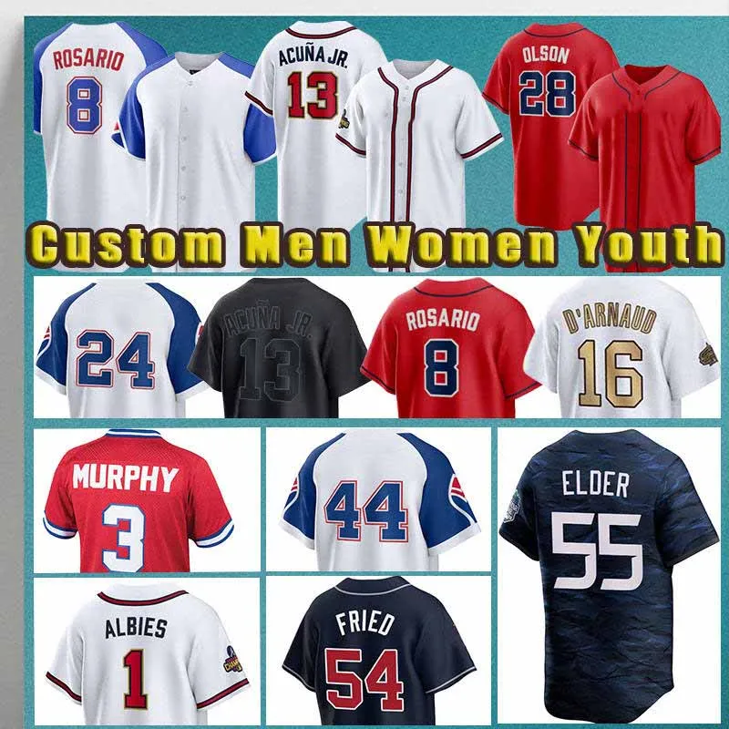 13 Ronald Acuna Jr. Baseball 28 Matt Olson Jerseys 1 Ozzie Albies 99 Spencer Strider 12 Sean Murphy Bryce äldste Austin Riley Braves Orlando Arcia Dale Murphy Max Fried