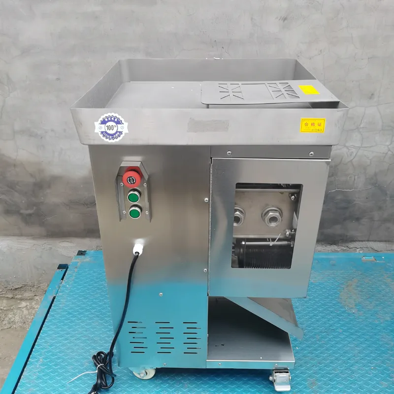 Machine de découpe de viande professionnelle commerciale LINBOSS pour couper des tranches de viande légumes déchiqueter hachoir à viande en acier inoxydable de haute qualité 2200W