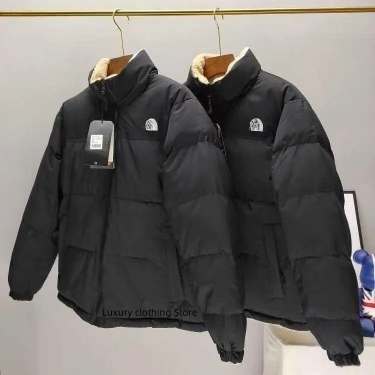 Piumino imbottito in lana d'agnello da uomo di design Piumino imbottito a doppia faccia moda Parka invernale Tenere al caldo Colletto alla coreana da donna in pile Cappotto imbottito imbottito Arket