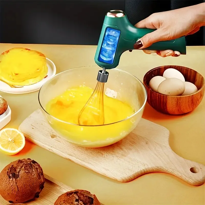 1pc Stainless Steel Automatic Egg Beater Agitator, Mini Hand Mixers, Mini Household Cordless Electric Hand Mixer, Handheld Egg Beater For Baking, Kitchen Supplies