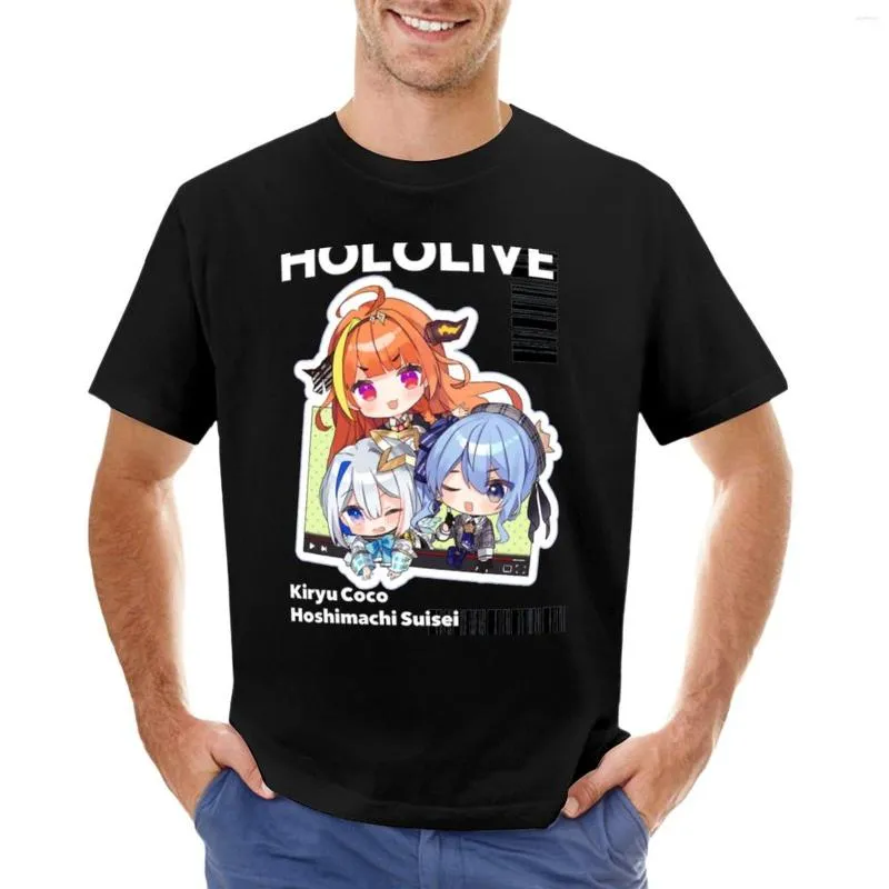 Débardeurs pour hommes Hololive-Kiryu Coco Amane Kanata et Hoshimachi Suisei T-Shirt surdimensionné vêtements mignons été hommes T-Shirt