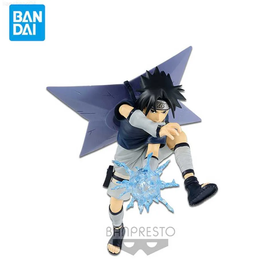 アニメマンガオリジナルの本物のバンプレストバイブレーションスター18cm uchiha sasukeアクションフィギュアpvcモデルおもちゃキッズバースデーギフトl230717