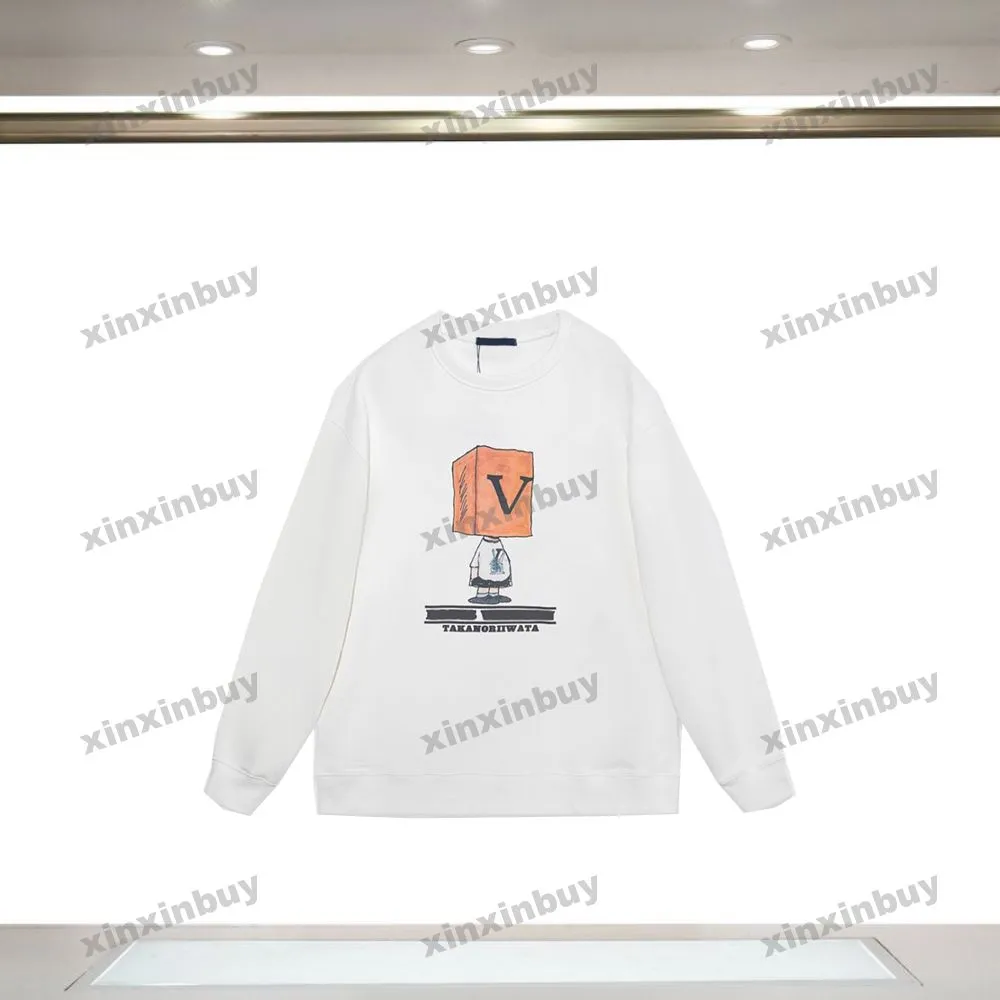 xinxinbuy men women designerスウェットシャツパーカーマシン格子縞の手紙プリントセーターブルーブラックグリーンxs-xl