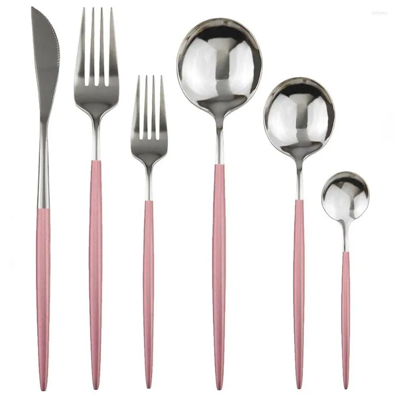 DHgate.com:304 Stainless Steel Flatware Set (Pink & Silver) - 24-Piece ...