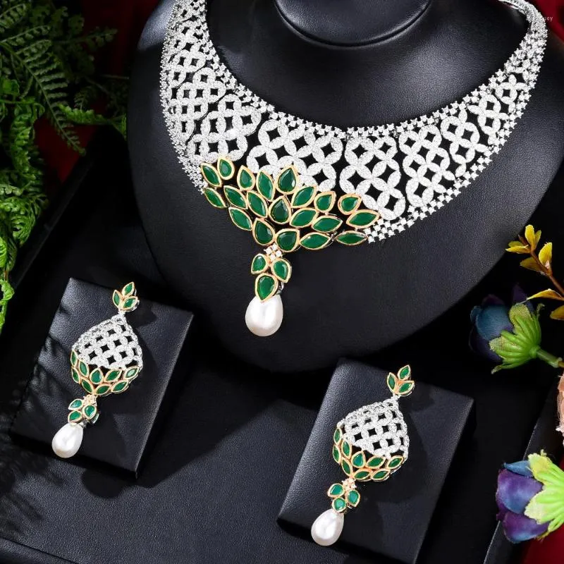 Kolczyki naszyjniki Zestaw Missvikki Dubai African Jewelry Bride Zestawy dla kobiet Nigerian Wedding Jewellery Gift
