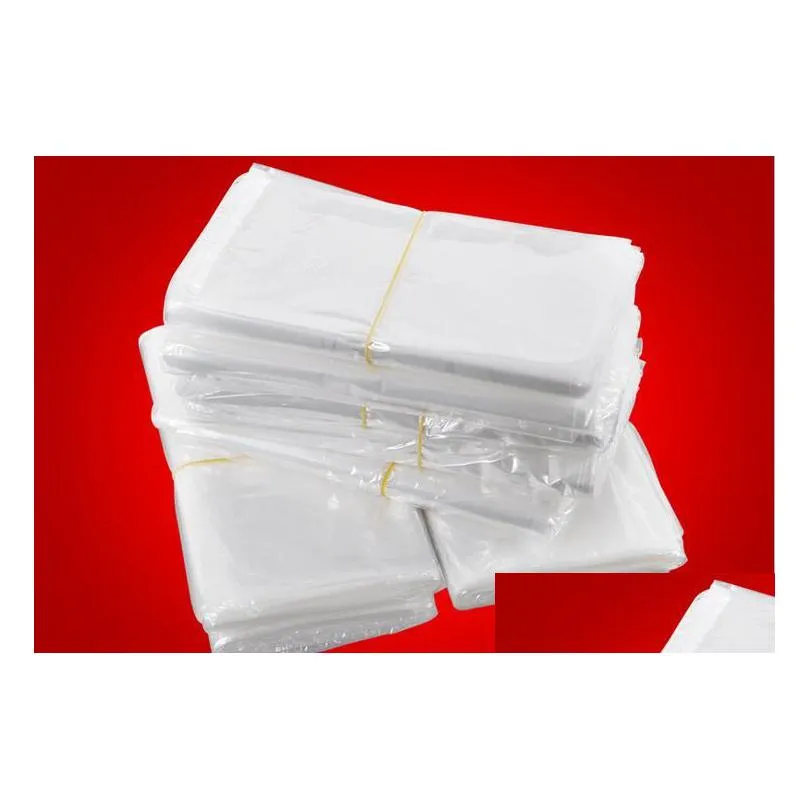 Sacos de embalagem Dhs Sfexpress Shrink Wrap Branco Pof Filme Cosméticos Saco de embalagem Saco aberto de plástico com vedação térmica Bolsa de armazenamento Drop Delivery Dhjin