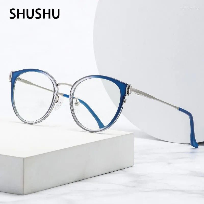 Zonnebril Trending Blauw Licht Blokkeren Vrouwen Retro Bril Metalen Anti Straling Brillen Heren Ronde Mode Optische