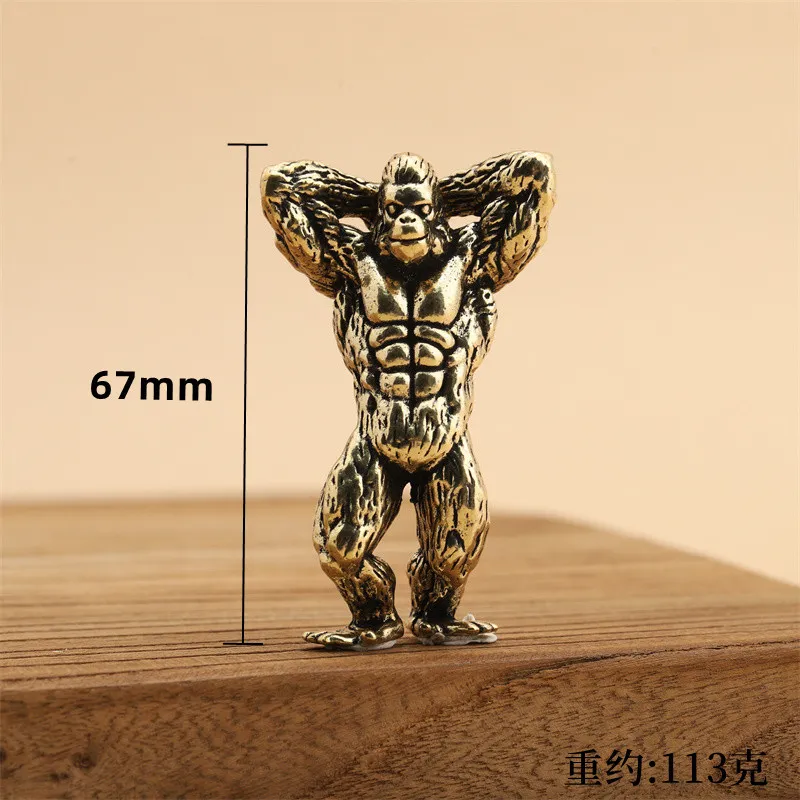 Gorilla Solid brass office desktop small ornaments, antique pure copper ceremony handicrafts gifts hand toys