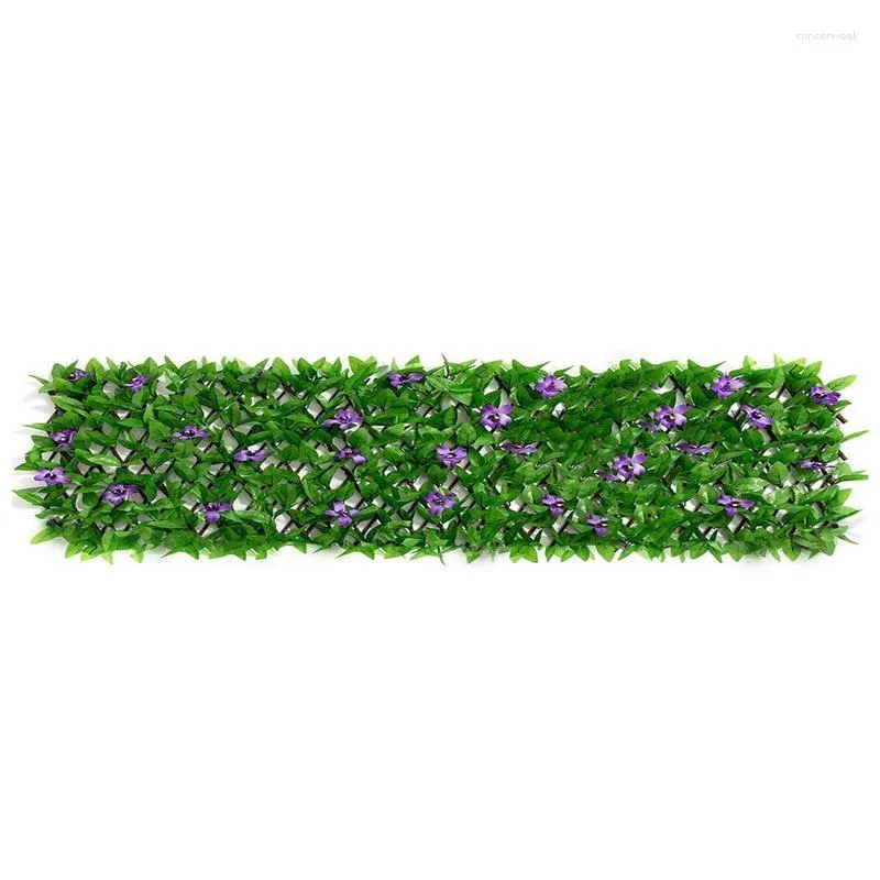 Fleurs décoratives plante artificielle clôture extensible panneaux de feuilles feuilles vertes pour murs Patio balcon décoration
