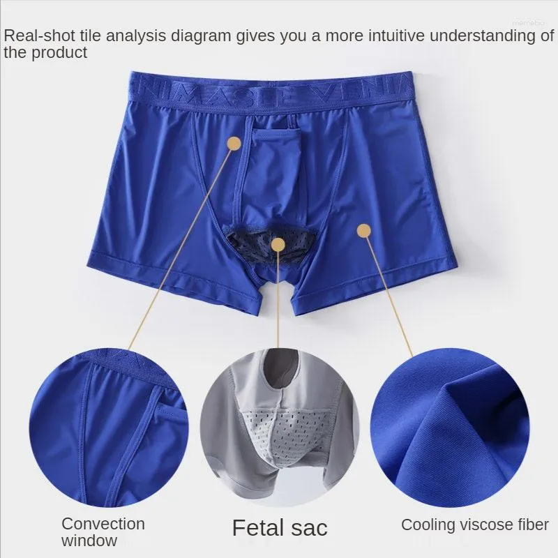 Mens Breathable Ice Scrotum Boxer Underwear Men With Varicocele