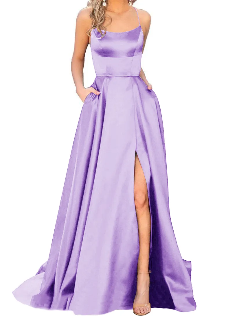 Elegant Satin Halter Prom Dresses With Pockets ... From Dyy_dress88, $53.47  | DHgate.Com