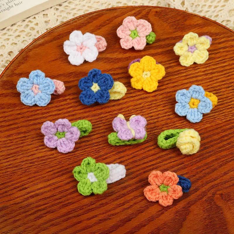 Anneaux de fleurs au crochet anneaux floraux doux colorés pour enfants filles fleurs à tricoter bagues enfants cadeau décor accessoires